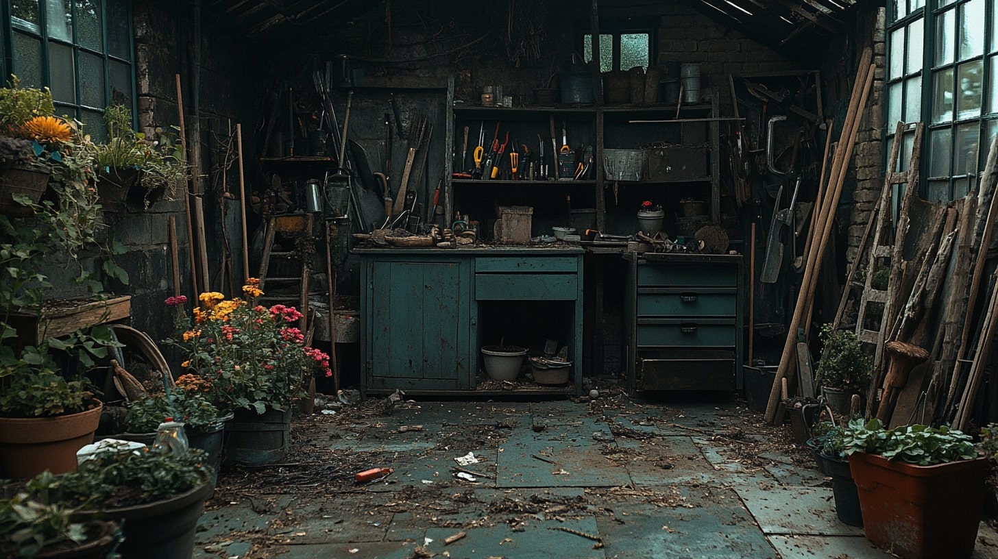 Un cabanon qui manque de rangement et est très sale