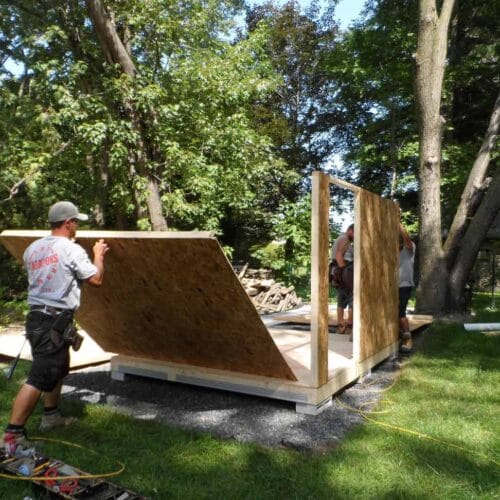 Installation mur cabanon